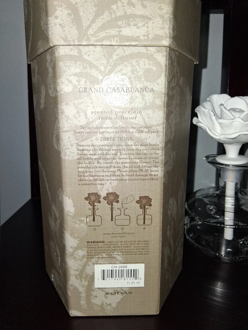 NWT Grand Casablanca Tahitian Gardenia Diffuser (No Oil)